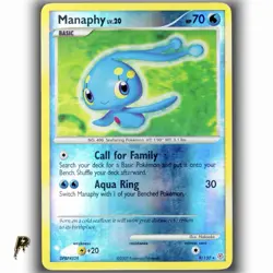 2007 Pokemon Diamond & Pearl Manaphy 9/130 Reverse Holo Rare LP - Image 1