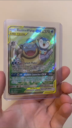 Pokemon TCG Cosmic Eclipse Blastoise & Piplup GX 215/236 Alternate Full Art Holo - Image 2