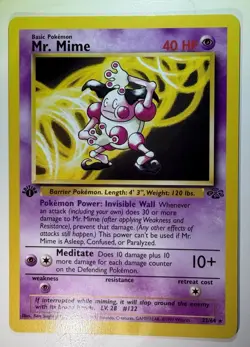 Mr. Mime 22/64 First Edition Jungle Non Holo Pokemon 1999 LP - Image 1