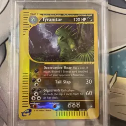 2003 POKEMON AQUAPOLIS #40 - TYRANITAR REVERSE FOIL - PSA 5 - Image 3