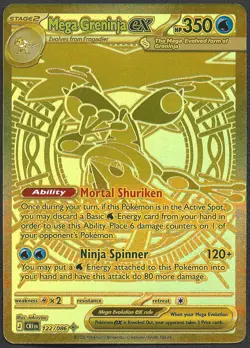 Mega Greninja ex 122/086 Mega Hyper Rare ME04: Chaos Rising Pokemon Holo NM - Image 1