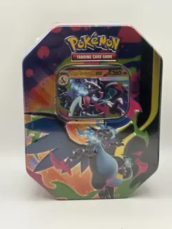 Pokemon TCG Mega Charizard X Tin Box 4 Booster Packs New Sealed - Image 1