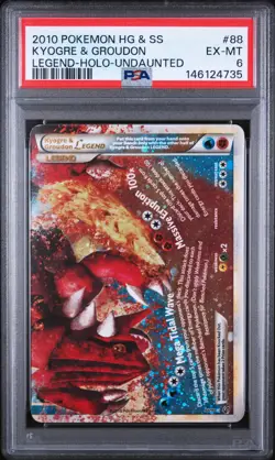 2010 POKEMON HEARTGOLD & SOULSILVER UNDAUNTED KYOGRE & GROUDON LEGEND-HOLO PSA 6 - Image 1