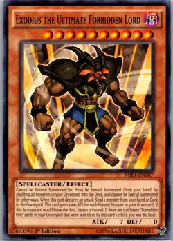 YUGIOH EXODIUS THE ULTIMATE FORBIDDEN LORD MIL1-EN007 COMMON 1ST ED NM - Image 1