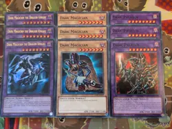 3 x LEDD-ENA00/01/34 Dark Magician & the Dragon Knight & Paladin UNL Ed YuGiOh - Image 1