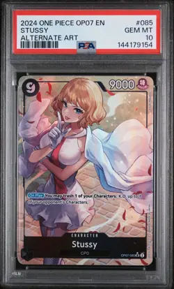 2024 ONE PIECE OP07-500 YEARS IN THE FUTURE ALTERNATE ART #085 STUSSY PSA 10 - Image 1