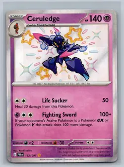 Ceruledge 162/091 Shiny Rare Paldean Fates Pokemon Card Near Mint - Image 1
