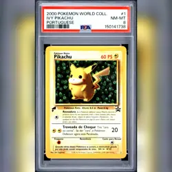 Pikachu 1 Ivy World Collection PORTUGUESE Promo Pokemon Card 2000 WOTC PSA 8 - Image 1