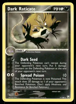 Pokemon Cards Dark Raticate 17/109 NON HOLO EX Team Rocket Returns Rare NM - Image 1