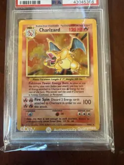 Base Set Charizard Holo 4/102 1999 English PSA 8 Graded Pokemon Card - Image 3