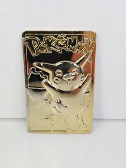 PIKACHU Pokemon 23K Gold Plated Trading Card 1999 Burger King Limited Edition - Image 1