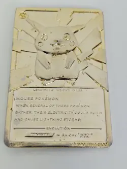 PIKACHU Pokemon 23K Gold Plated Trading Card 1999 Burger King Limited Edition - Image 3