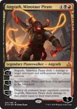 MTG Angrath, Minotaur Pirate - Foil, Rivals of Ixalan, Lightly Played, English - Image 1