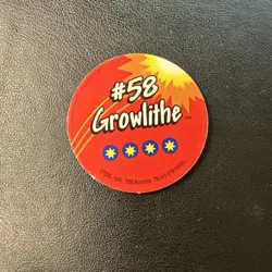 1999 Pokemon Battle Disc Pog – Growlithe #58 – Nintendo Vintage NM - Image 2