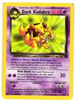 Pokemon TCG Dark Kadabra 39/82 Unlimited Uncommon Team Rocket LP - Image 1