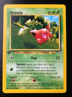 Pokemon Neo Genesis 1st Edition Non-Holo Hoppip 61/111 EX/NM Condition - Image 1