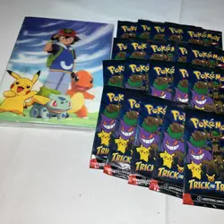 Pokemon Sun & Moon Holographic Small Binders W/Unopened Trick Or Trade 20 Packs - Image 1