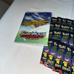 Pokemon Sun & Moon Holographic Small Binders W/Unopened Trick Or Trade 20 Packs - Image 4