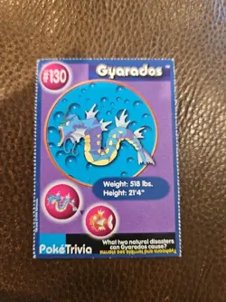 Pokemon 1999 Burger King Poketrivia Mewtwo Strikes Back #130 Gyarados - RARE - Image 2