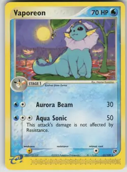 Pokemon TCG Vaporeon Rare Sandstorm 25/100 - Image 1