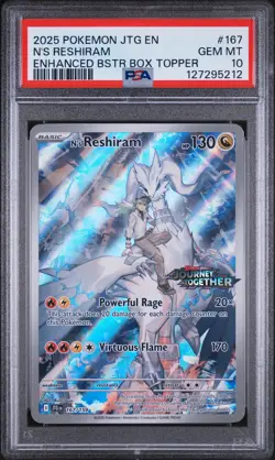 2025 Pokemon Journey Together N'S Reshiram Enhanced Topper PSA 10 - Image 1