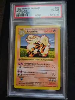 PSA 6 shadowless Arcanine [1st Edition] #23 Pokemon Base Set - Image 1