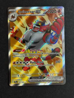 Incineroar ex 187/162 Temporal Forces Full Art Double Rare Pokemon TCG NM/MINT - Image 1