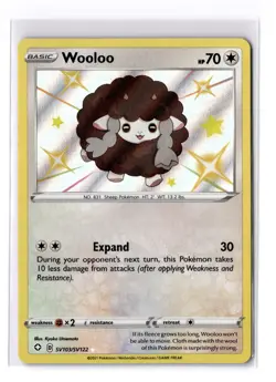 Wooloo - SV103/SV122 SWSH Shining Fates Shiny Holo Rare - NM - POKEMON TCG - Image 1