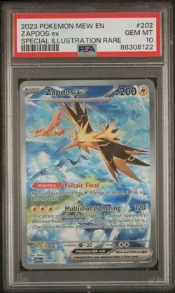 2023 Pokemon 151 Zapdos ex Special Illustration Rare #202 PSA 10 - Image 1