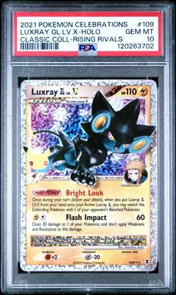 Luxray GL LV.X 109/111 Celebrations Classic Collection Pokemon PSA 10 Gem Mint - Image 1