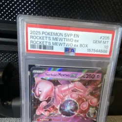The Pokemon Company Team Rocket's Mewtwo ex SVP Promo EN #205 Holo PSA 10 - Image 2