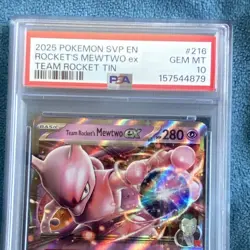 The Pokemon Company Team Rocket's Mewtwo ex SVP Promo EN #216 Holo PSA 10 - Image 2