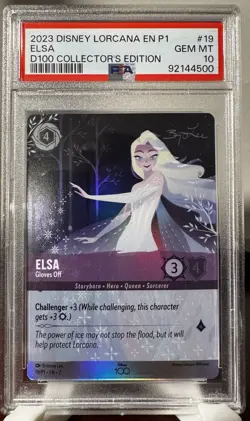 Disney Lorcana D100 Collectors Edition Promo Elsa - Gloves Off #19 PSA 10 - Image 1