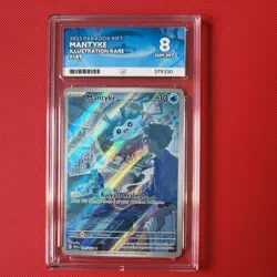 Pokemon TCG Mantyke 189/182 Illustration Rare Paradox Rift Graded ACE 8 English - Image 1