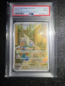PSA 9 Mimikyu Paldean Fates Pokemon Center Stamp Exclusive ETB SVP 075 - Image 2