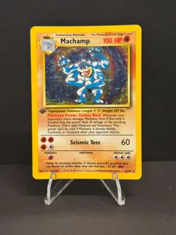 Pokemon TCG Machamp Holo Rare 1st Edition Base Set 8/102 LP+ - Image 1