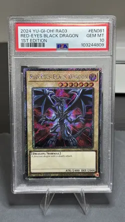 Yu-Gi-Oh! Red-Eyes Black Dragon Platinum Secret Rare RA03-EN081 1st Ed PSA 10 - Image 1