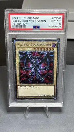 Yu-Gi-Oh! Red-Eyes Black Dragon Platinum Secret Rare RA03-EN081 1st Ed PSA 10 - Image 2