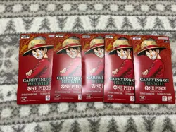 One Piece TCG OP-13 Carrying On His Will Sleeved Booster Pack Lot of 5 Sealed - Image 1