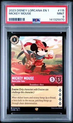 DISNEY LORCANA EN 1-THE FIRST CHAPTER MICKEY MOUSE - BRAVE LITTLE TAILOR PSA 9 - Image 1