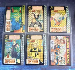 Dragon Ball Z Carddass Part 16 Prism Holo cards Set Lot of 6 Bandai Japan 1993 - Image 1
