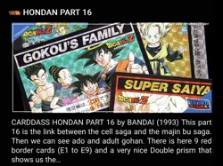 Dragon Ball Z Carddass Part 16 Prism Holo cards Set Lot of 6 Bandai Japan 1993 - Image 3