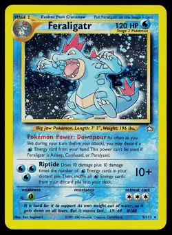 Pokemon Card Neo Genesis Feraligatr 5/111 Unlimited Holo Rare - Image 1