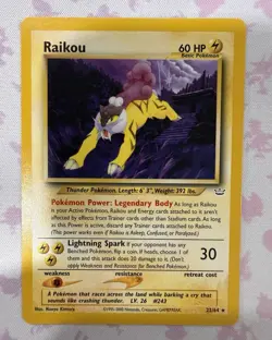 Pokemon TCG Raikou Neo Revelation Card 22/64 Unlimited Rare - Image 1