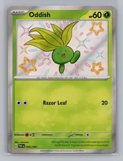 Pokemon Scarlet & Violet Paldean Fates Oddish Baby Shiny - NM #92/91 8761 - Image 1