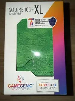 GAMEGENIC SQUIRE 100+ XL CONVERTIBLE DECK BOX GREEN HOLDS 100 CARDS NEW - Image 1