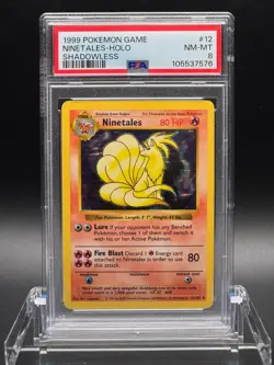 PSA 8 NM-MT ✨ - Ninetales 012/102 Base Set (Shadowless) Holo - 1999 Pokemon - Image 1