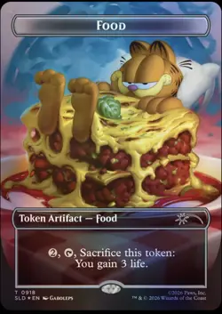 PRESALE Secret Lair x Garfield: Lasagna Food Token Foil Edition MTG - Image 1