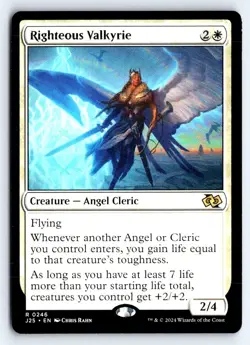 Righteous Valkyrie 246 Rare Foundations Jumpstart Magic: The Gathering NM - Image 1