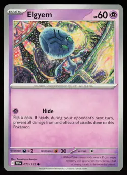Elgyem 073/162 Common Temporal Forces Pokemon Near Mint - Image 1